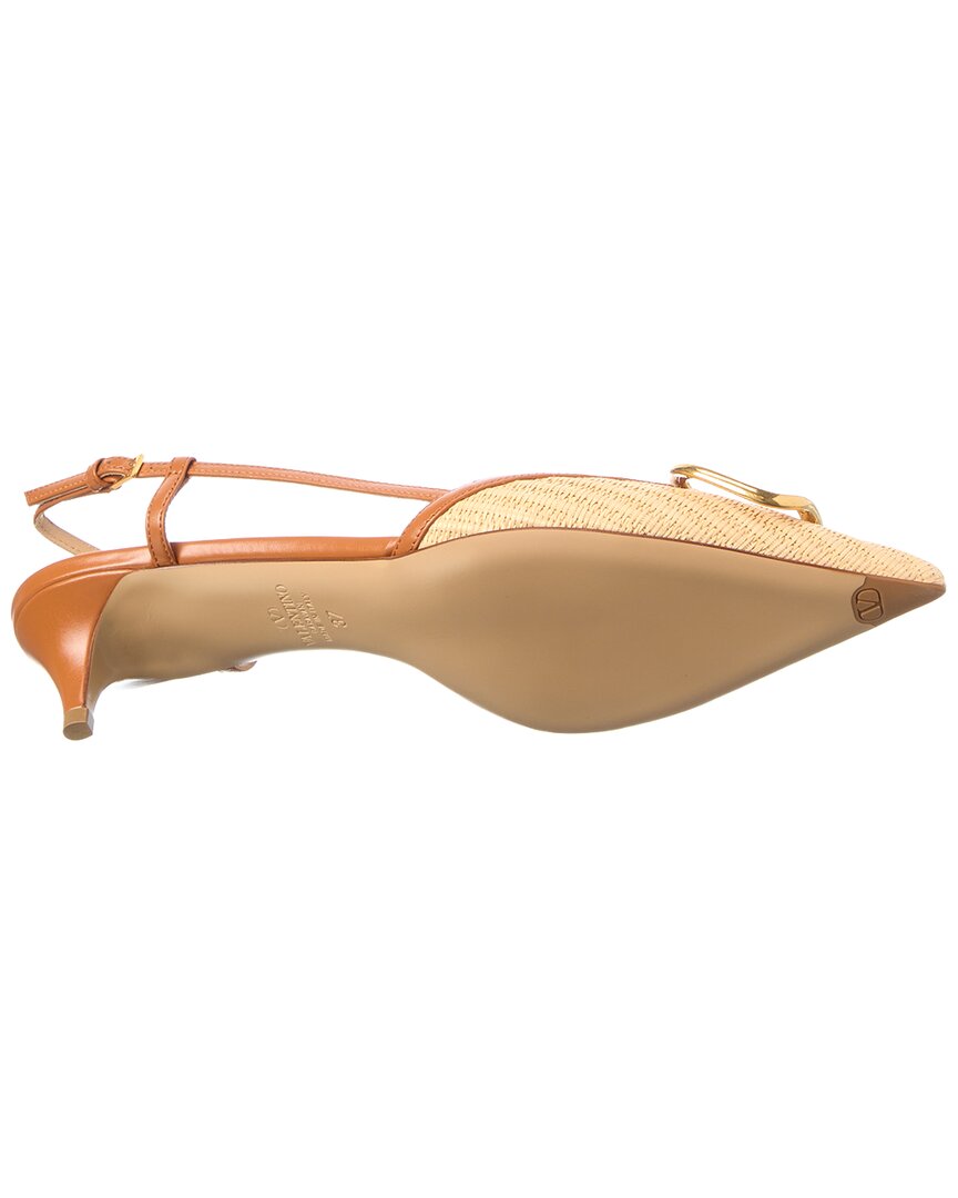 Valentino Vlogo Signature Leather Slingback Pump