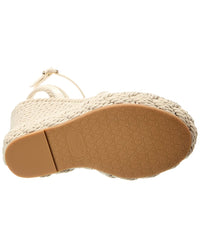 Valentino Vlogo Silk Torchon 130 Leather Wedge Sandal