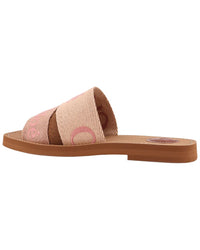 Chloé Woody Logo Linen Slide