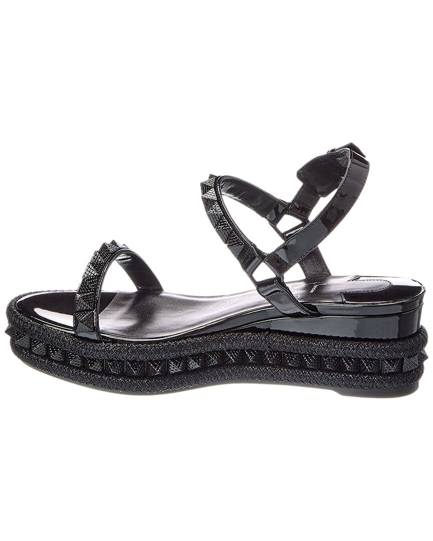 Christian Louboutin Logo Spike Leather Sandal