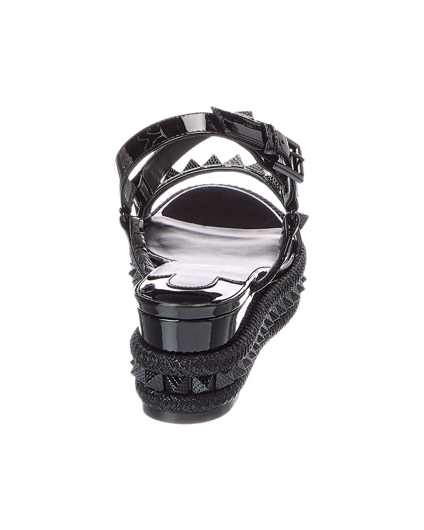 Christian Louboutin Logo Spike Leather Sandal