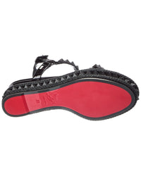 Christian Louboutin Logo Spike Leather Sandal