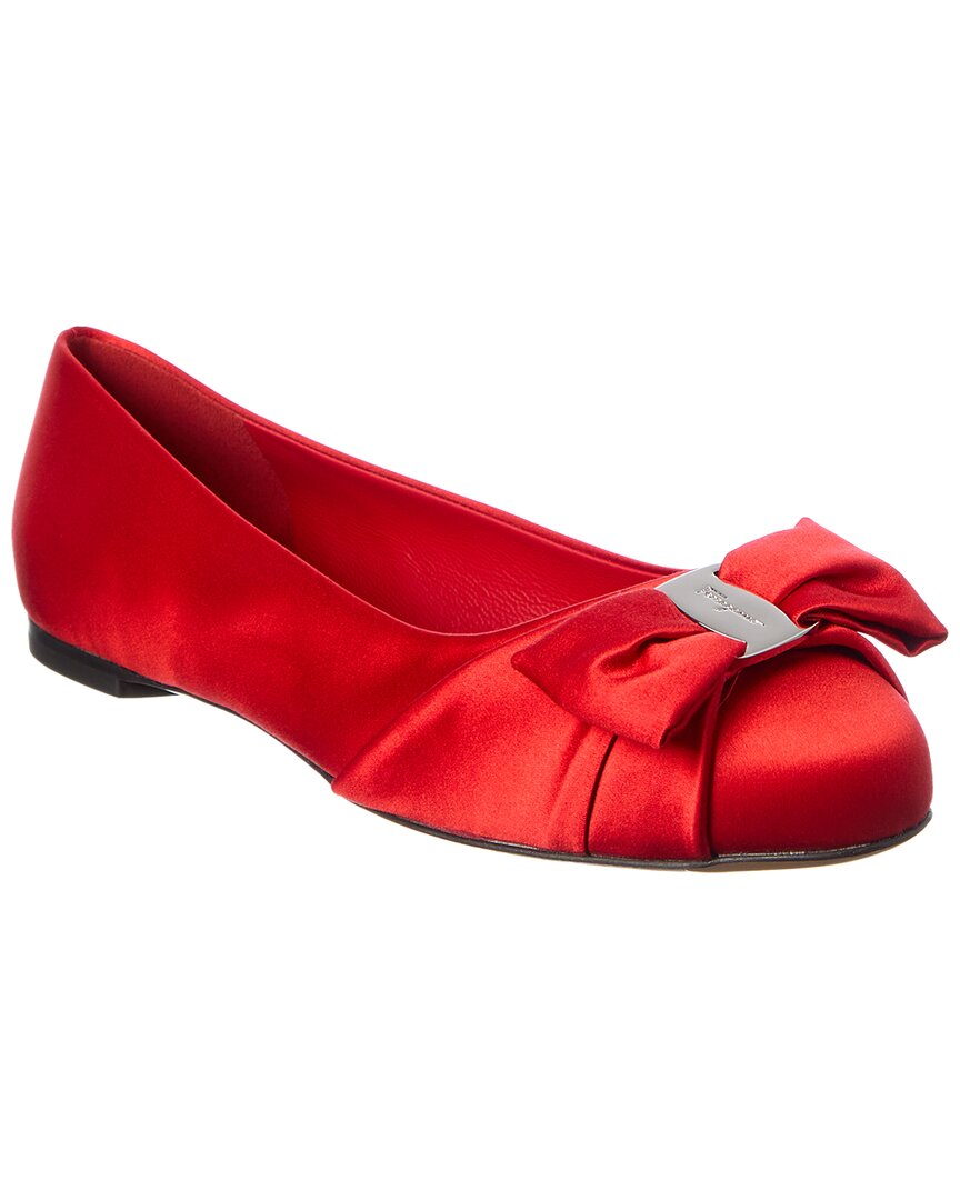 Ferragamo Ferragamo Varina Satin Ballerina Flat