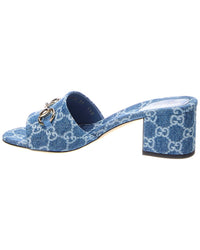 Gucci Horsebit Gg Denim Sandal