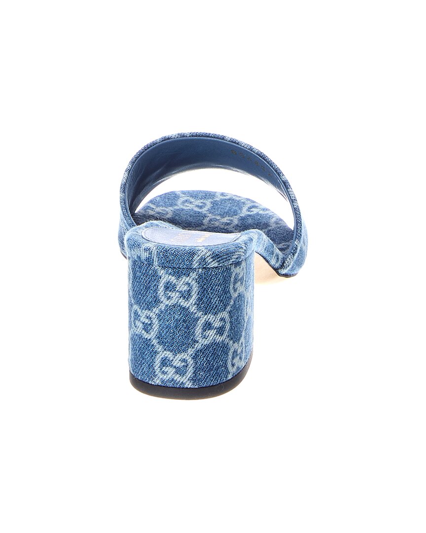 gucci ブルー マーブル ラバーヒールサンダル 38 Gucci Horsebit Gg Denim Sandal – Bluefly