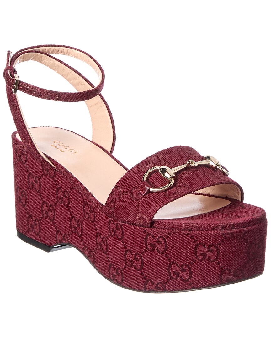 Gucci Gucci Horsebit Gg Supreme Canvas & Leather Sandal