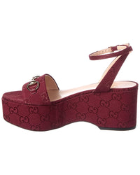 Gucci Gucci Horsebit Gg Supreme Canvas & Leather Sandal