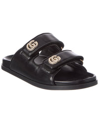 Gucci Gucci Crystal Double G Leather Sandal