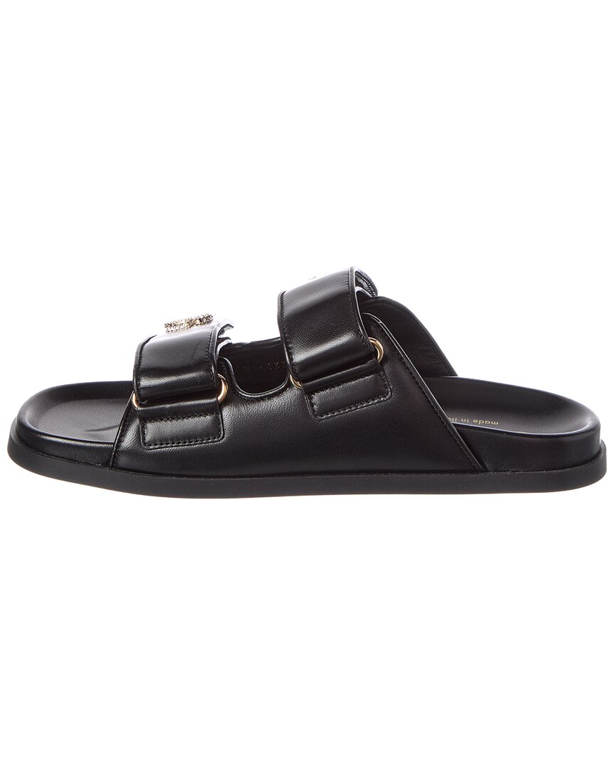 Gucci Gucci Crystal Double G Leather Sandal