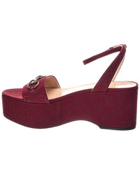 Gucci Gucci Gg Supreme Canvas & Leather Wedge Sandal