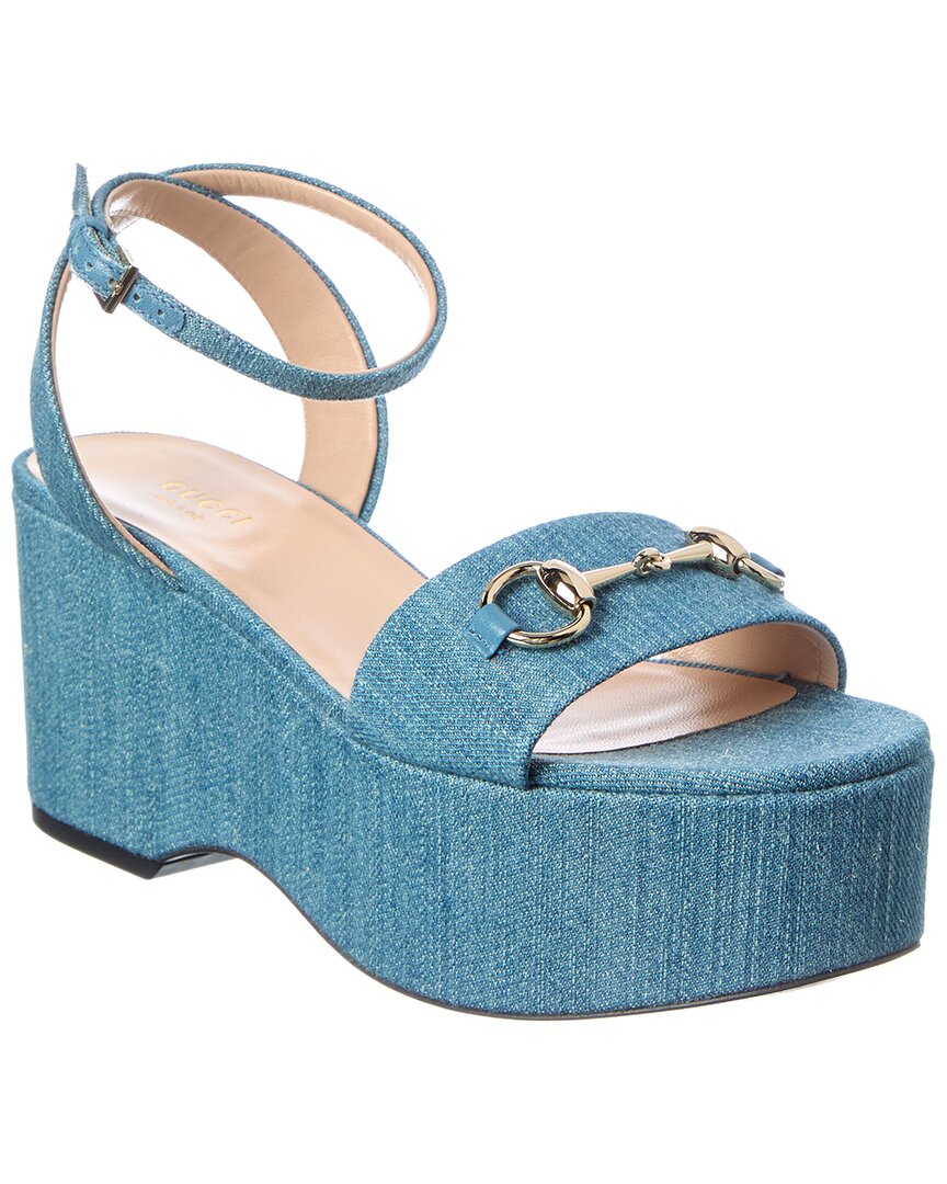 Gucci Gucci Gg Logo Denim Sandal