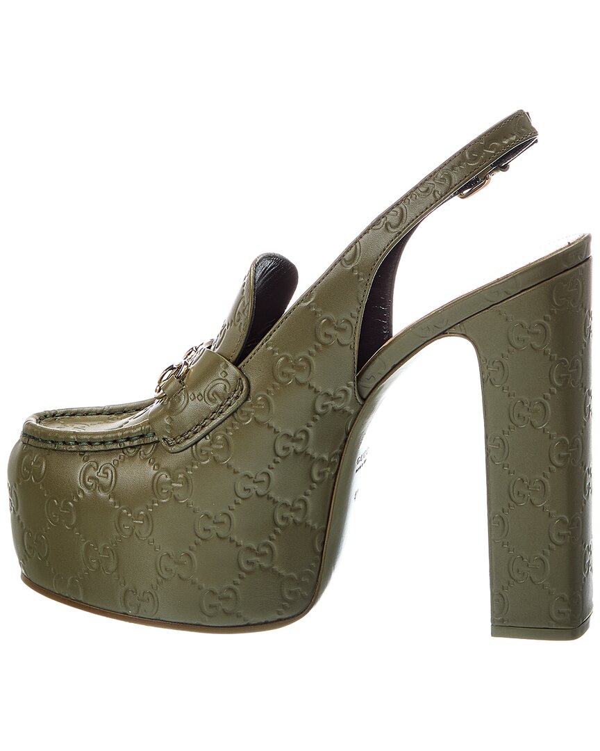 Gucci Gucci Gg Logo Horsebit Leather Pump