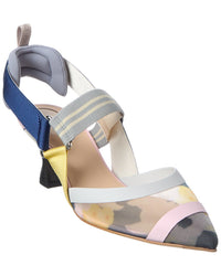 FENDI Fendi Colibri Mesh & Leather Slingback Pump