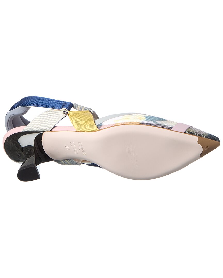 FENDI Fendi Colibri Mesh & Leather Slingback Pump