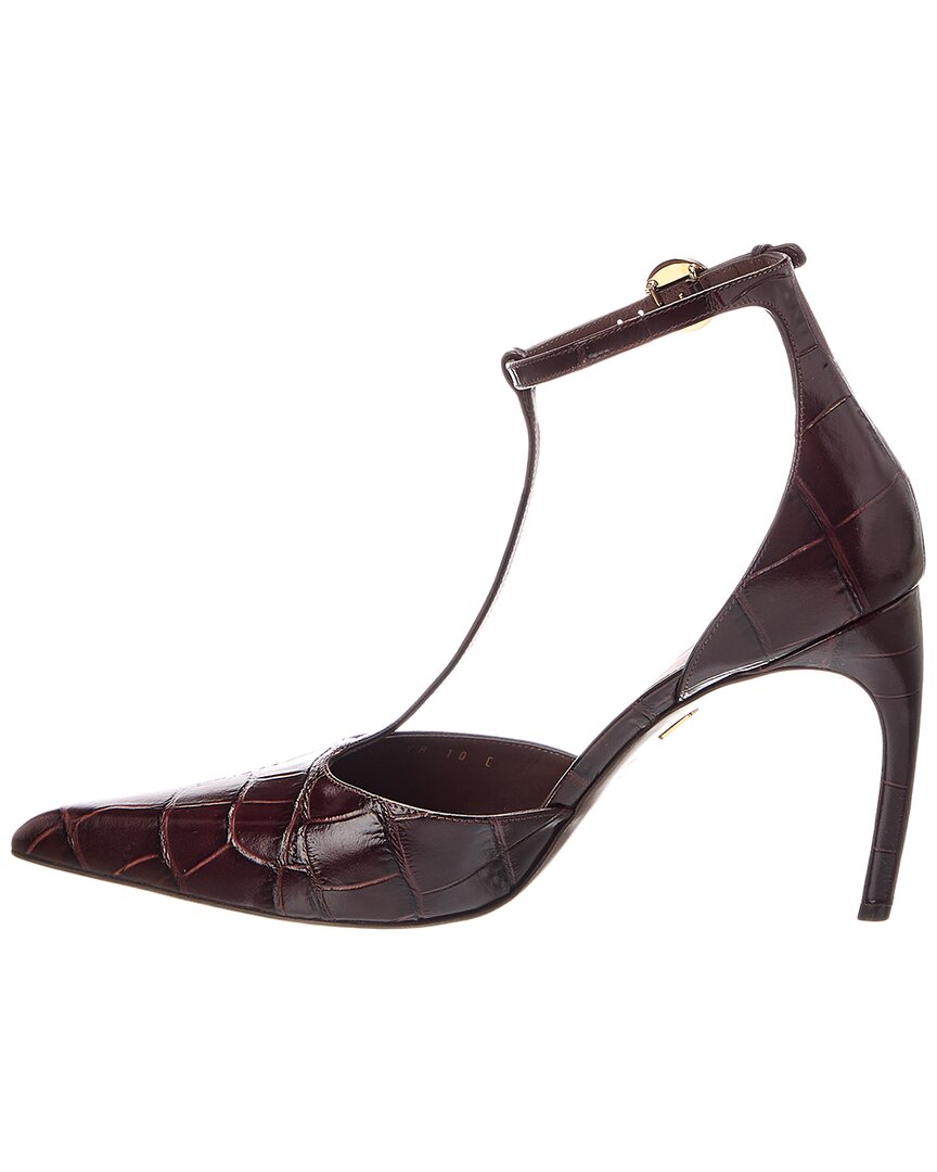 Ferragamo Ferragamo Odette 100 Croc-Embossed Leather Pump