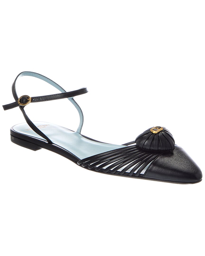 Valentino Valentino Vlogo Signature Leather Sandal