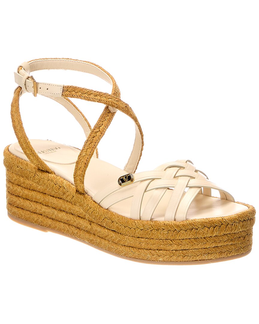 Valentino Valentino Vlogo Signature Leather Sandal