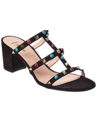 Valentino Valentino Rockstud Caged 60 Suede Sandal