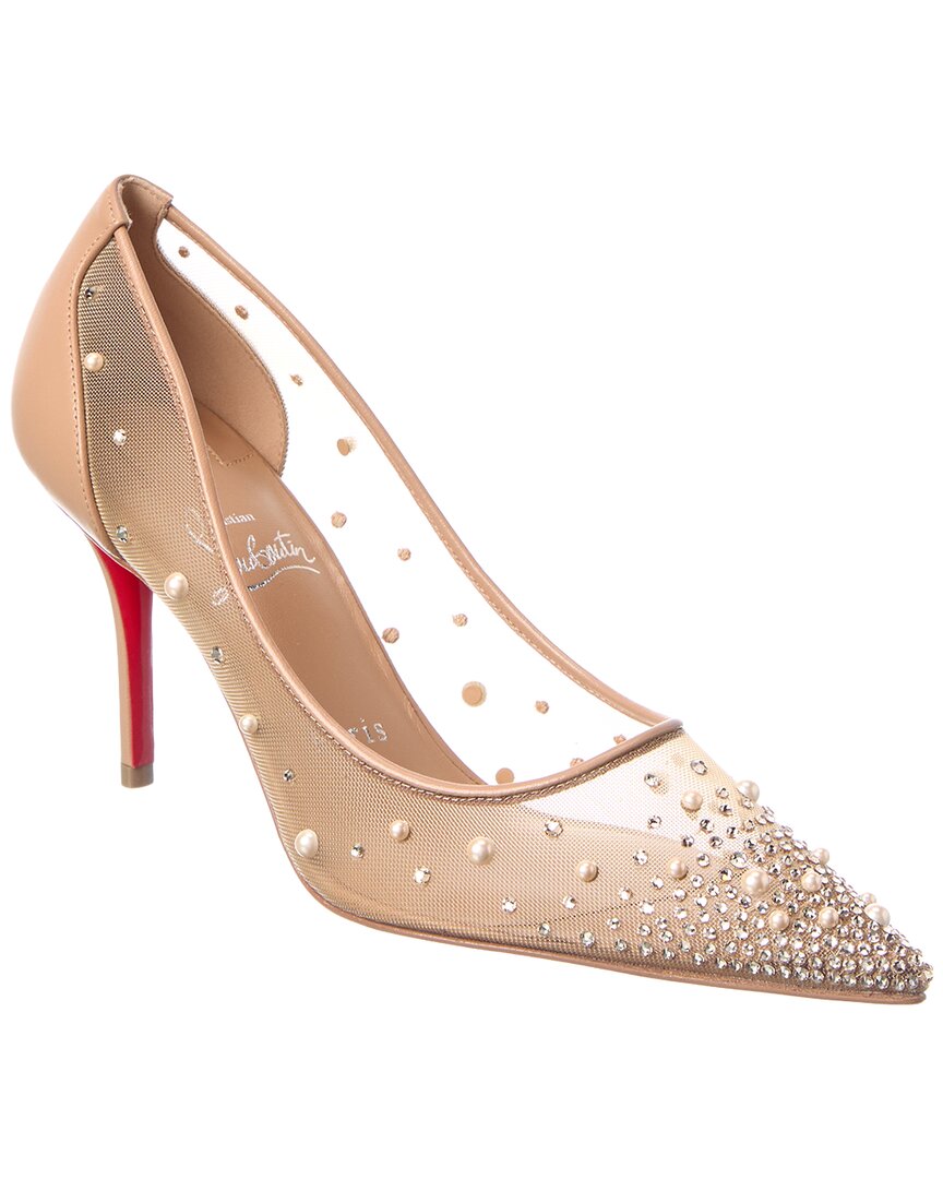Christian Louboutin Christian Louboutin Miss Z Degrastrass Perla 76 Mesh & Leather Pump