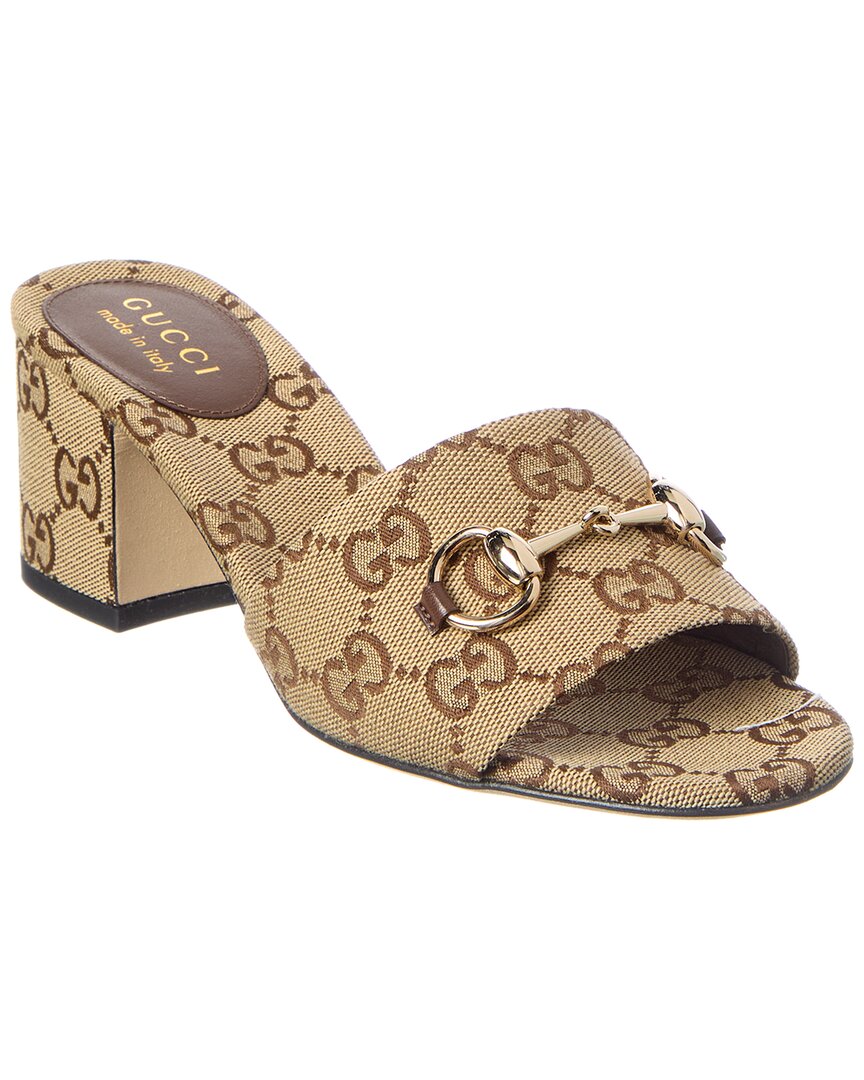Gucci Gucci Horsebit Gg Canvas Sandal