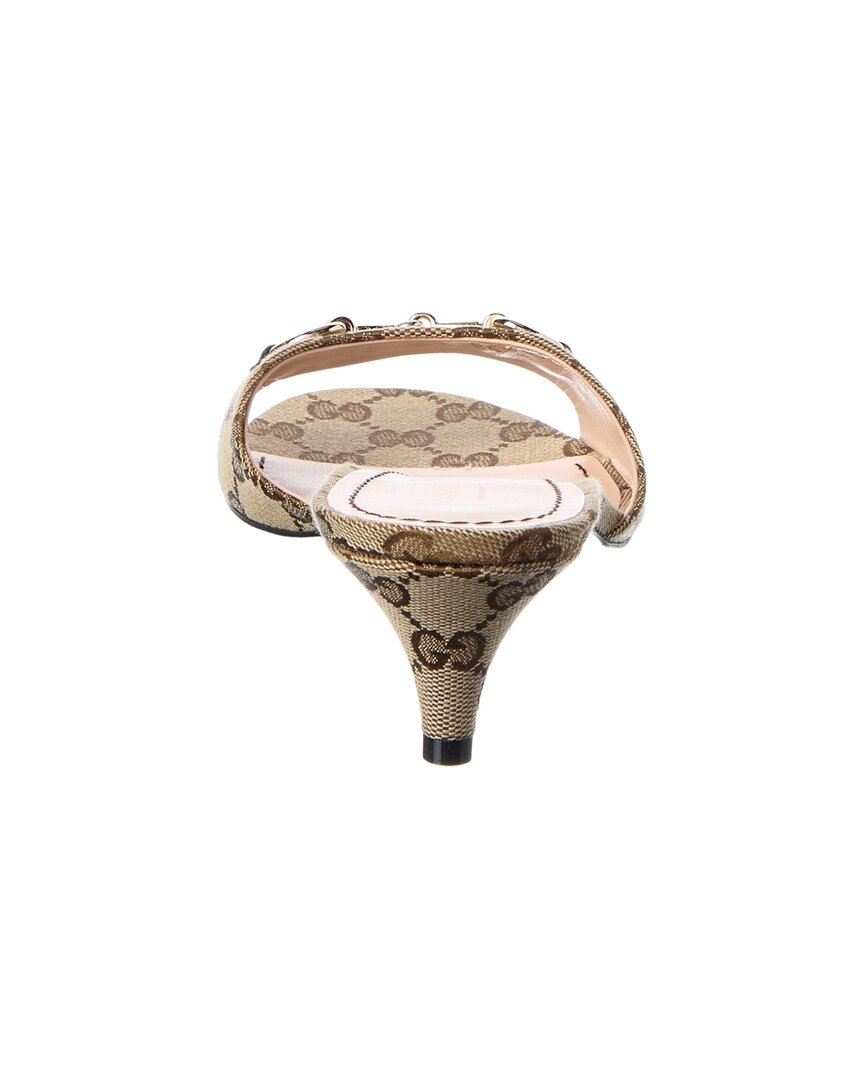 Gucci Gucci Horsebit Canvas & Leather Sandal