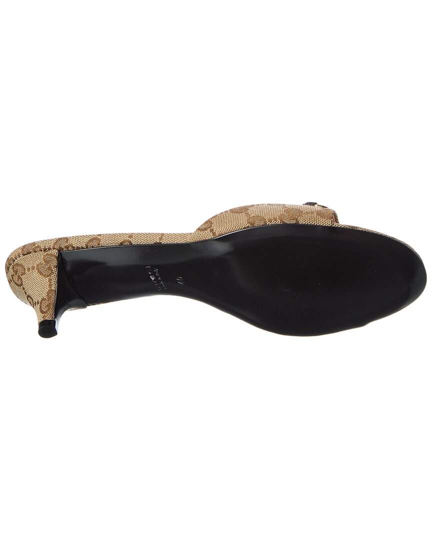 Gucci Gucci Horsebit Canvas & Leather Sandal