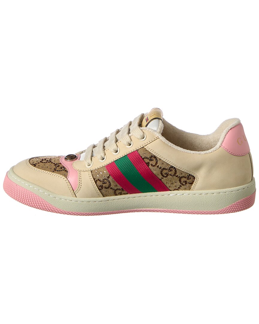 Gucci Gucci Screener Crystal Gg Canvas & Leather Sneaker