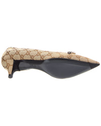 Gucci Horsebit Gg Supreme Canvas & Leather Pump