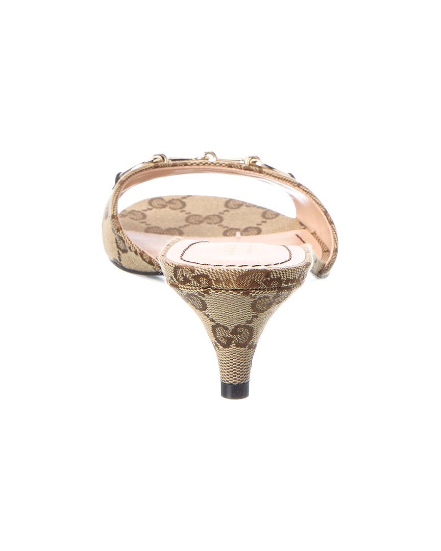 Gucci Horsebit Canvas & Leather Sandal