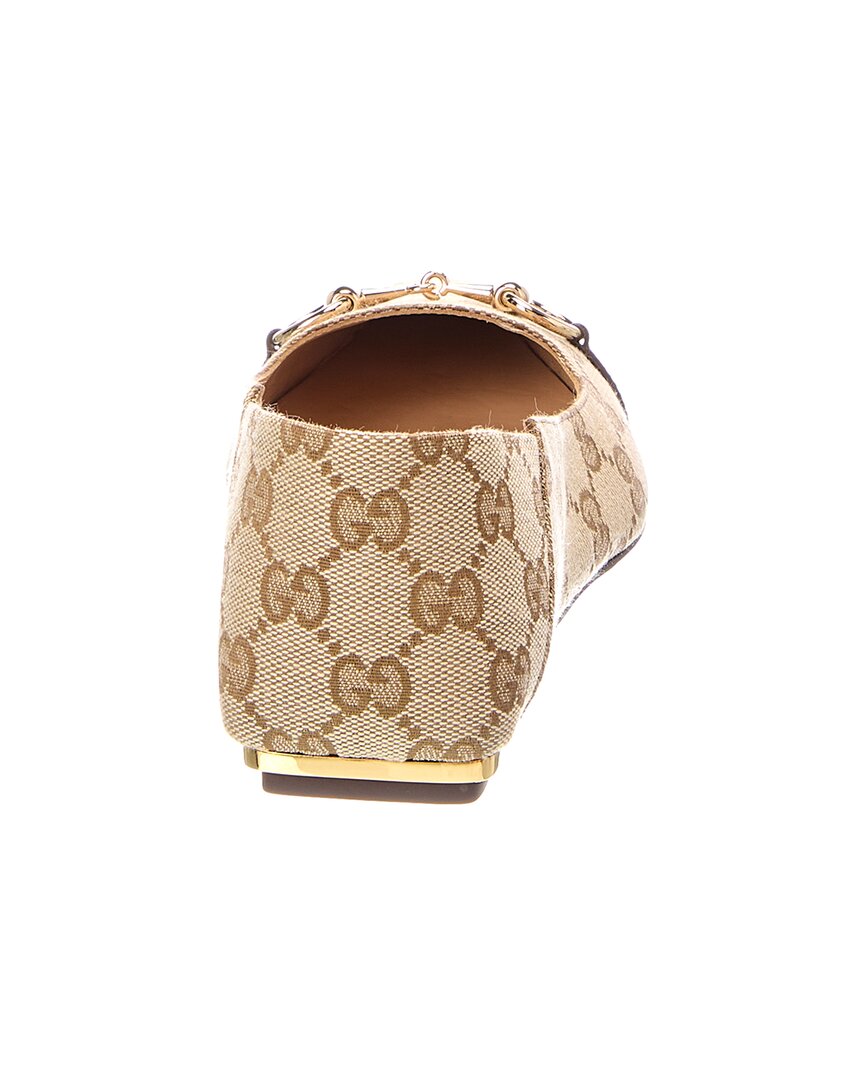 Gucci Gucci Gg Vittoria Canvas Ballerina Flat