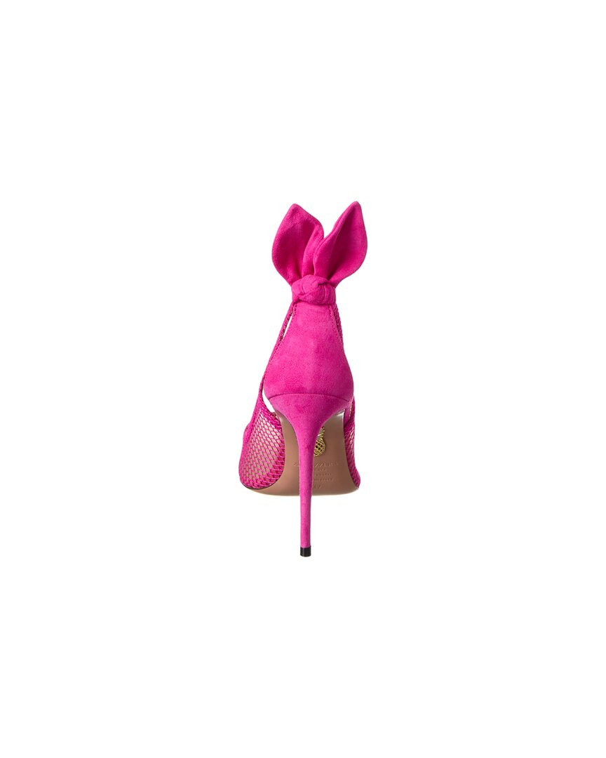Aquazzura Bow Tie 105 Mesh & Suede Pump