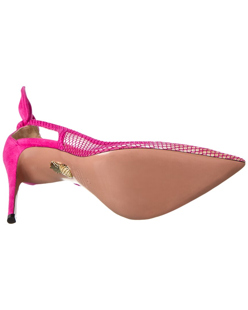 Aquazzura Bow Tie 105 Mesh & Suede Pump