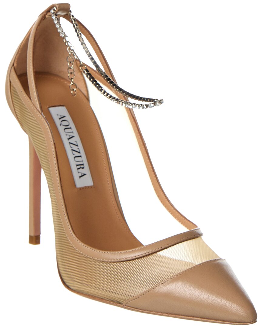Aquazzura Secret Affair 105 Leather & Mesh Pump