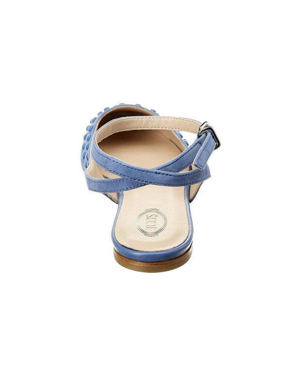 Tod's Suede Ankle-Strap Flat
