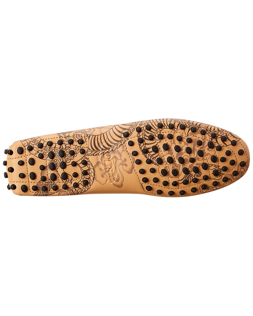 Tod's Tattoo Dragon Printed Leather Loafer