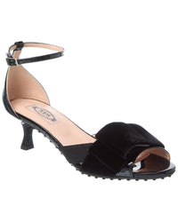 Tod’S Logo Patent Sandal Black 5.5