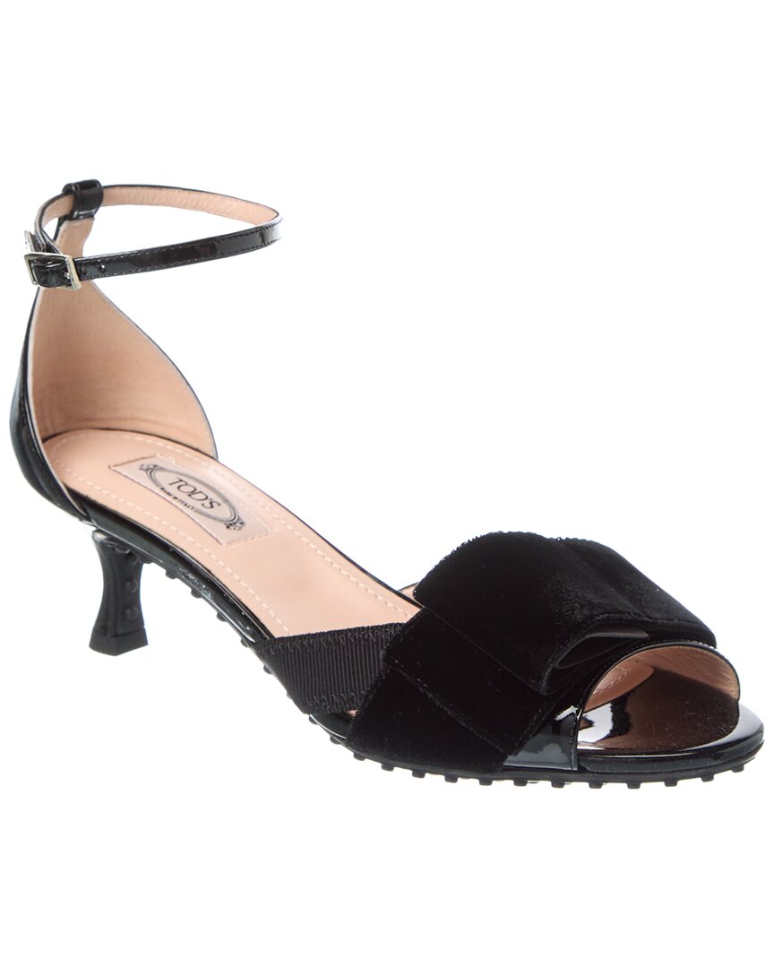 Tod’S Logo Patent Sandal Black 5.5
