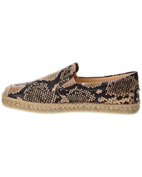 Tod’S Snake-Embossed Leather Espadrille