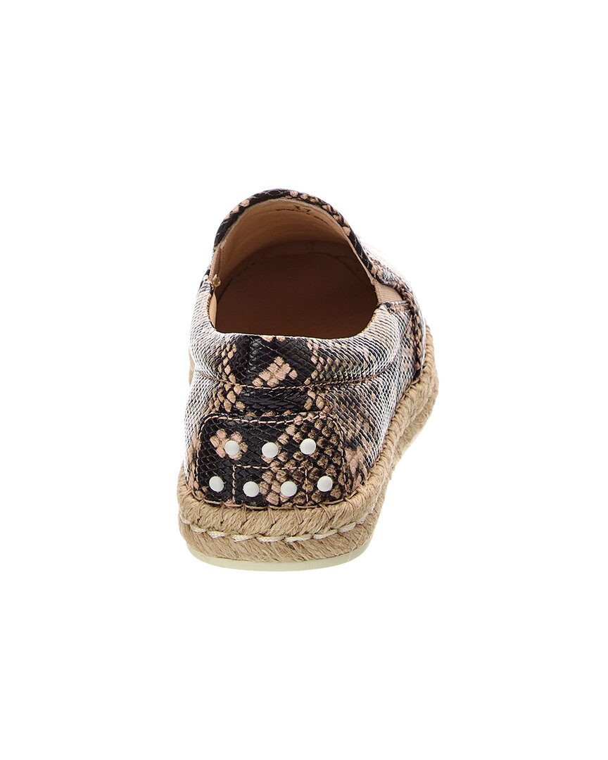 Tod’S Snake-Embossed Leather Espadrille