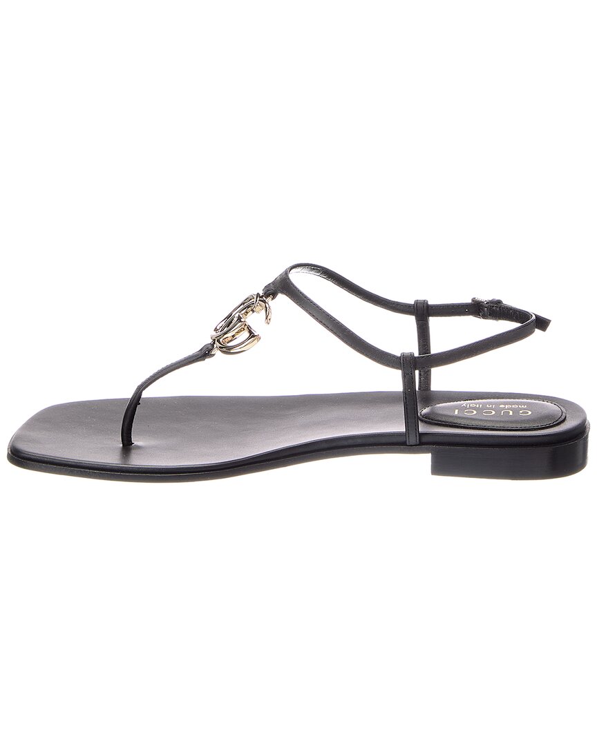 Gucci Gucci Gg Leather Flat Sandal