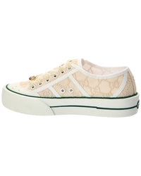 Gucci Gucci Gg Lace Up Embroidered Canvas Sneaker