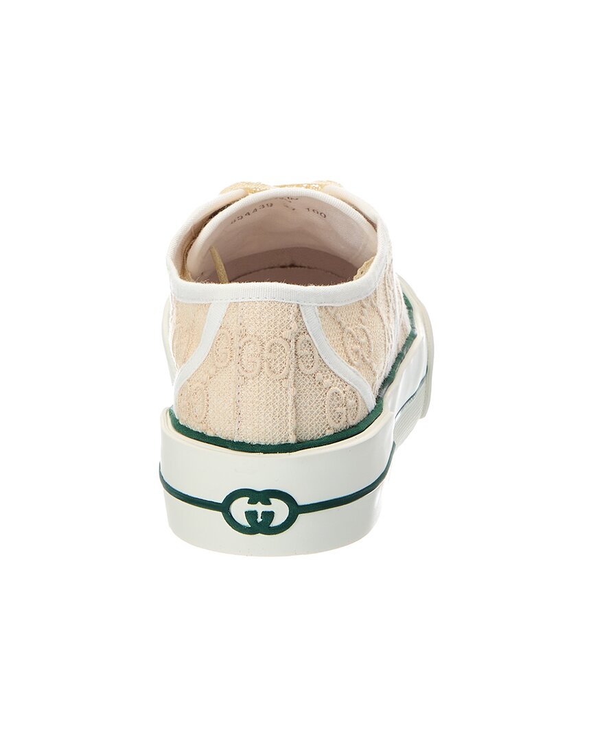 Gucci Gucci Gg Lace Up Embroidered Canvas Sneaker