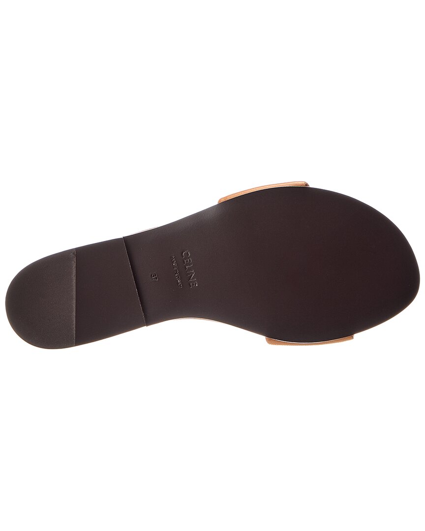 CELINE Celine Logo Leather Flat Sandal