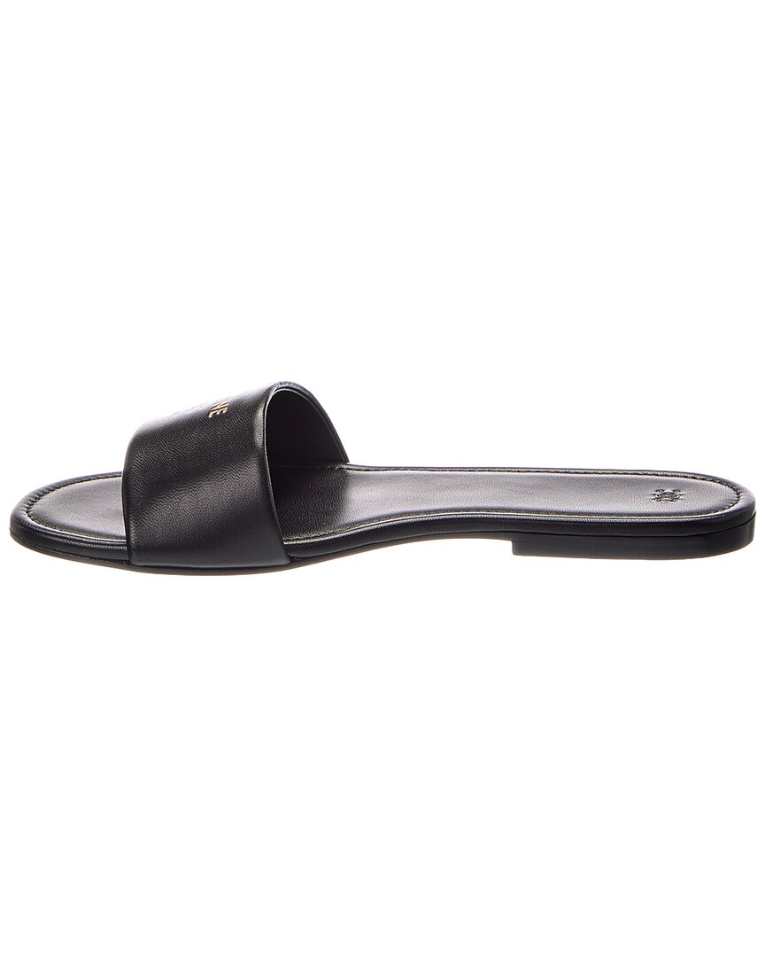 CELINE Celine Logo Leather Flat Sandal