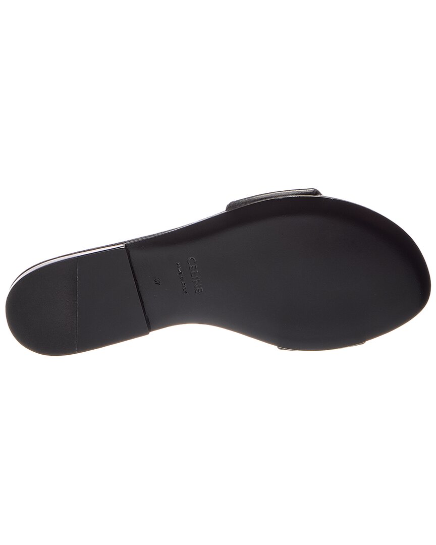 CELINE Celine Logo Leather Flat Sandal