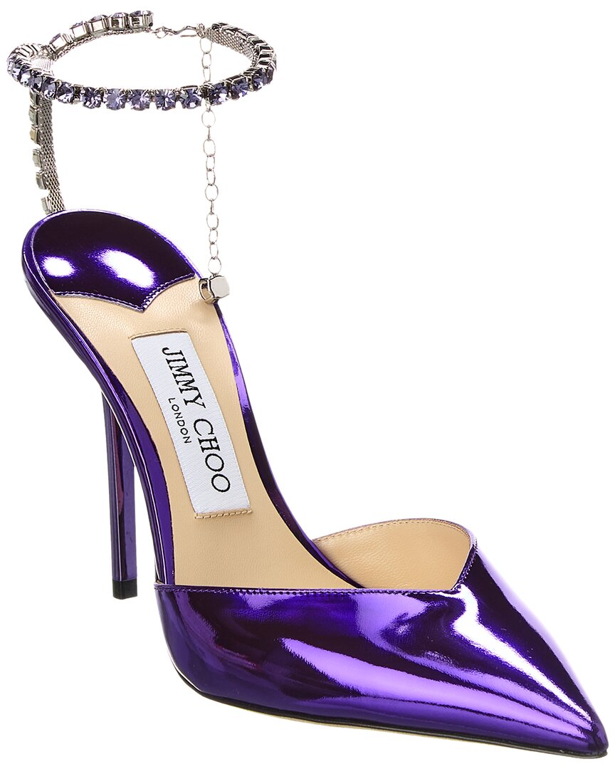 Jimmy Choo Saeda 100 Leather Pump Purple