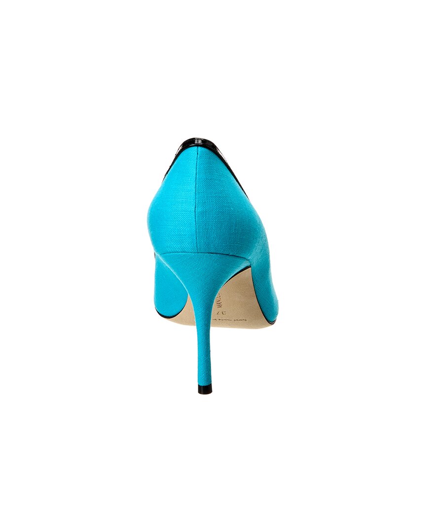 Manolo Blahnik Tuberian 90 Linen & Leather Pump – Bluefly