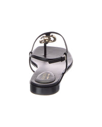 Gucci Gucci Gg Leather Flat Sandal