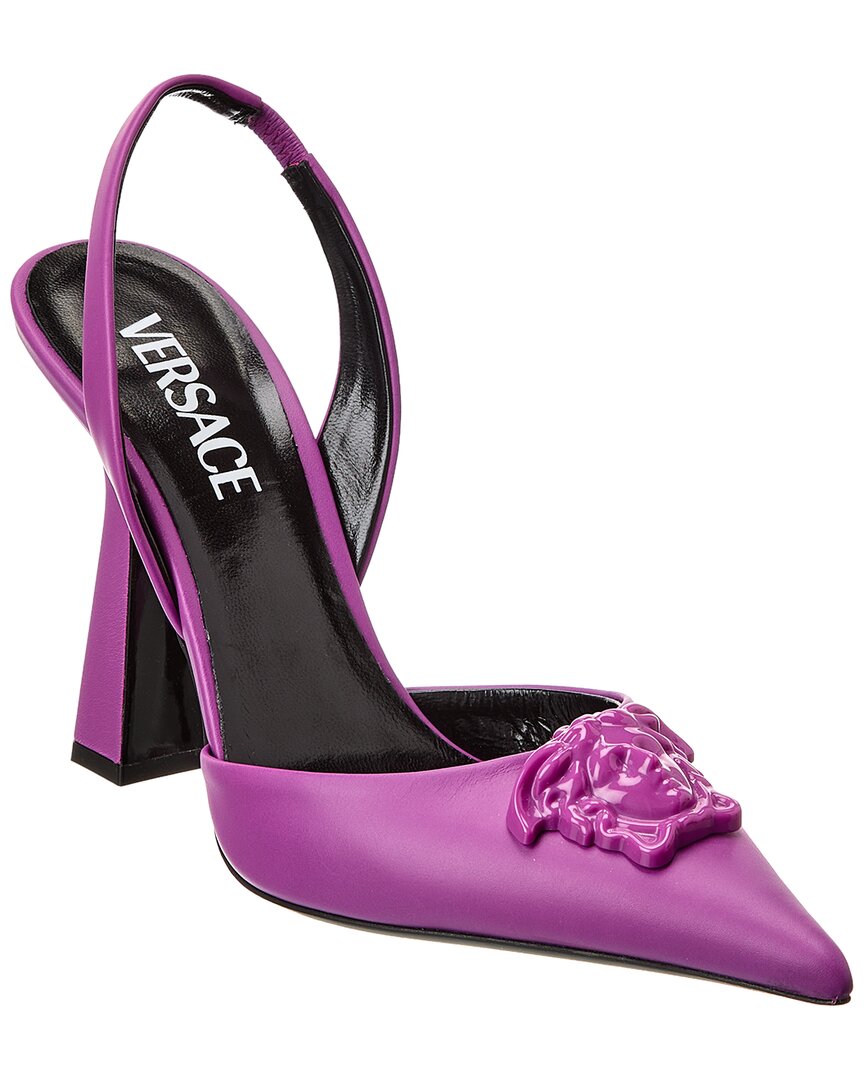 Versace La Medusa Leather Slingback Pump