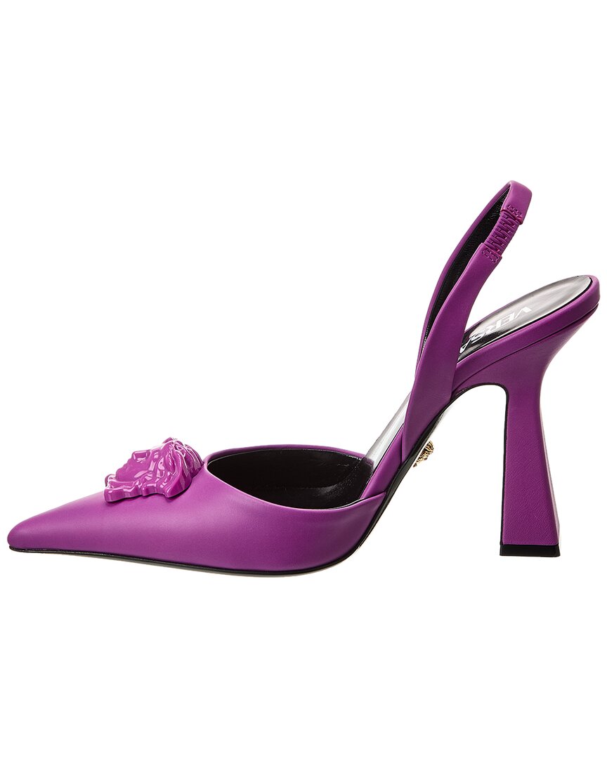 Versace La Medusa Leather Slingback Pump